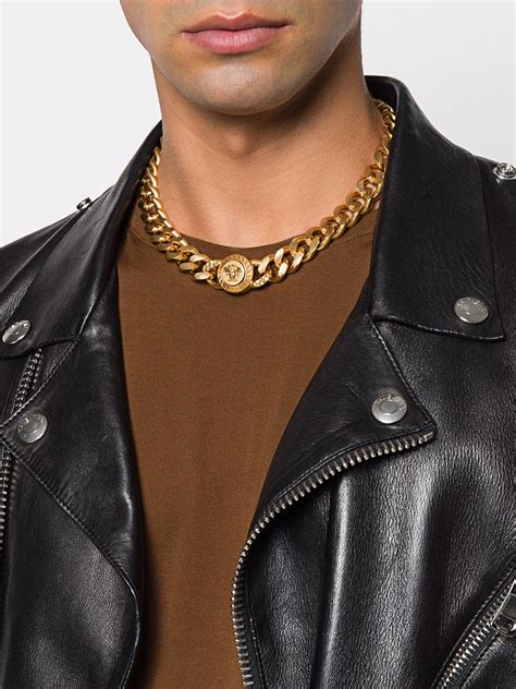 versace men's medusa necklace.